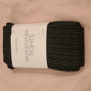 Brushed-lined tights S/M gray